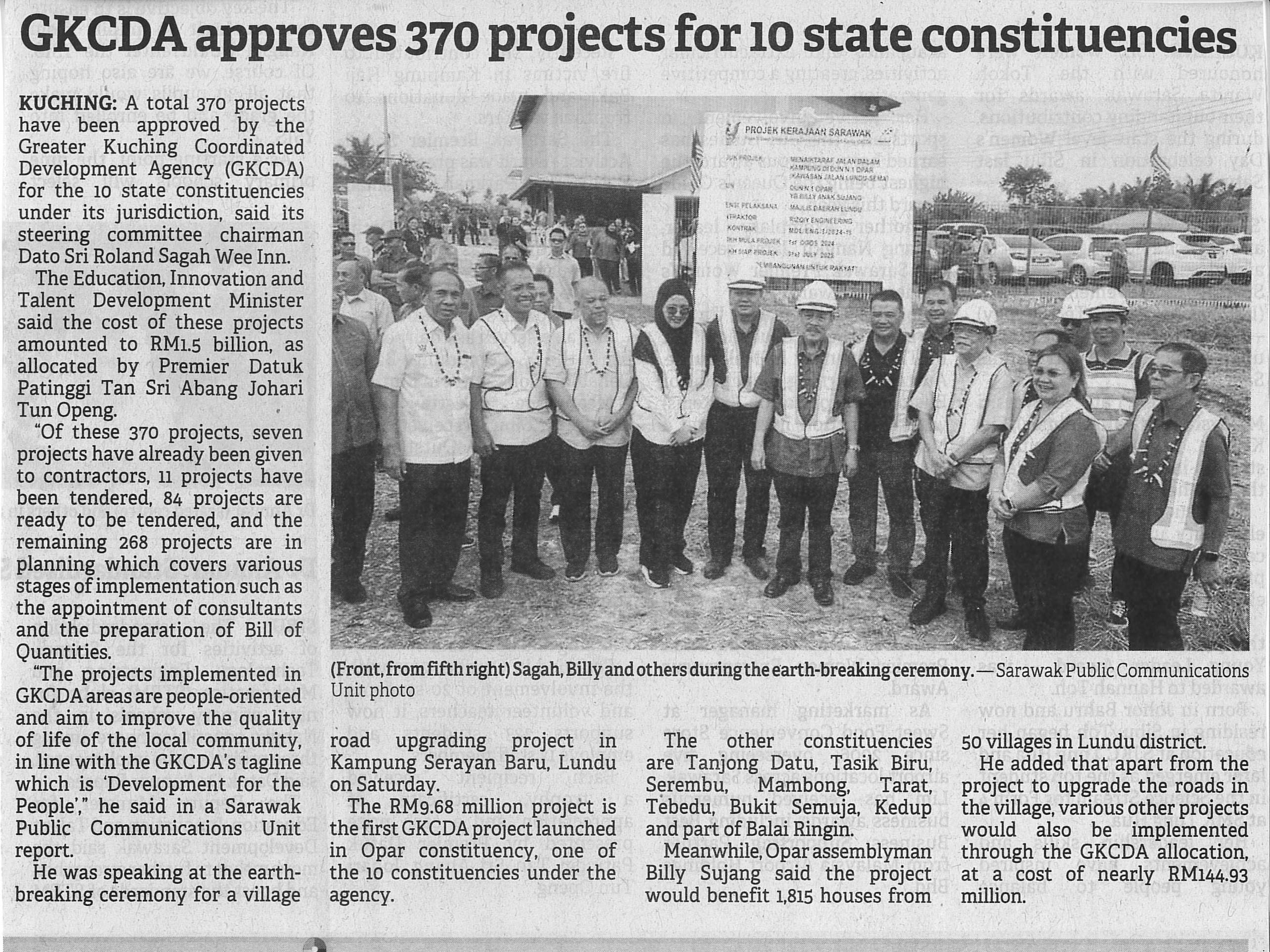 GKCDA Approves 370 Projects for 10 State Constituencies