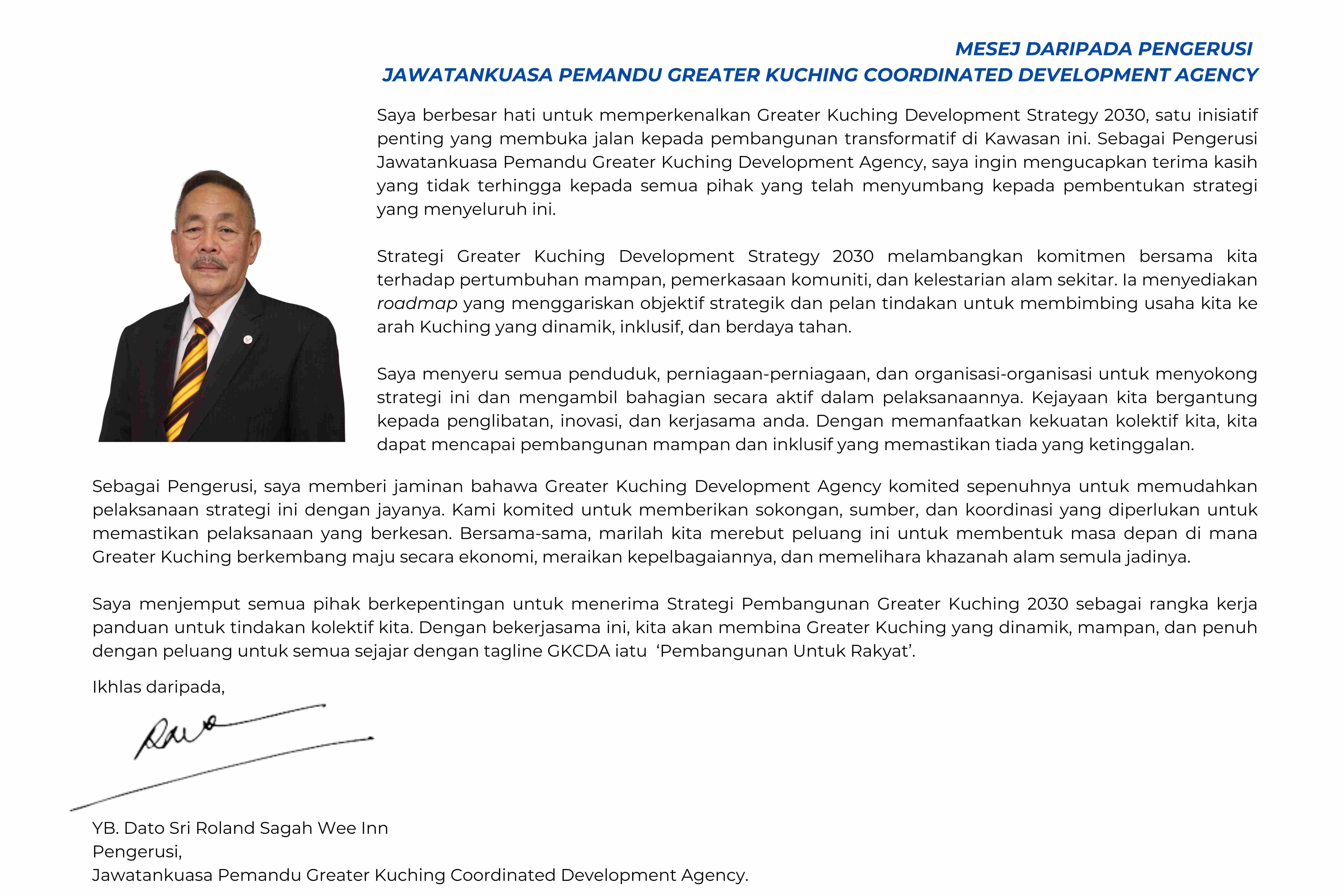 Mesej daripada Pengerusi GKCDA