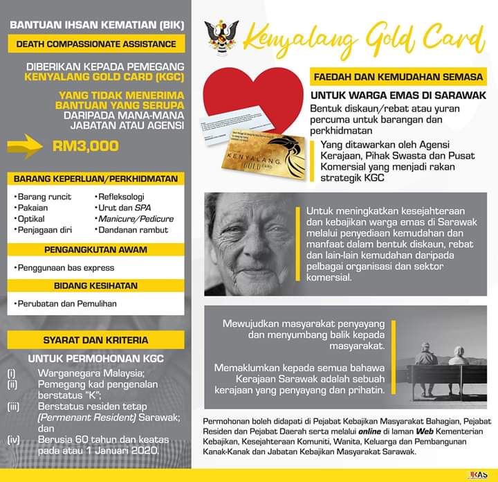 Borang Permohonan Kenyalang Gold Card (KGC) & Bantuan Ihsan Kematian (BIK)